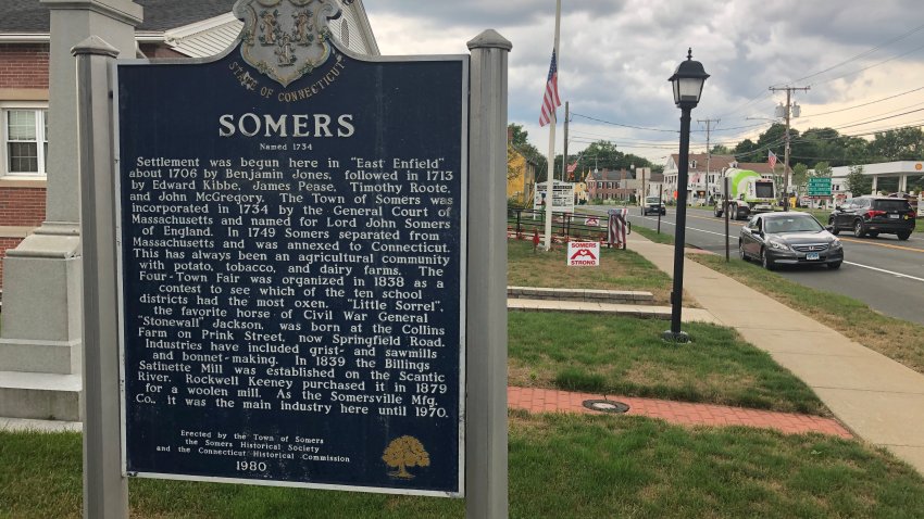 Somers, CT sign outside Town Hall