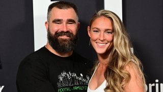 Jason Kelce (left), Kylie Kelce (right)
