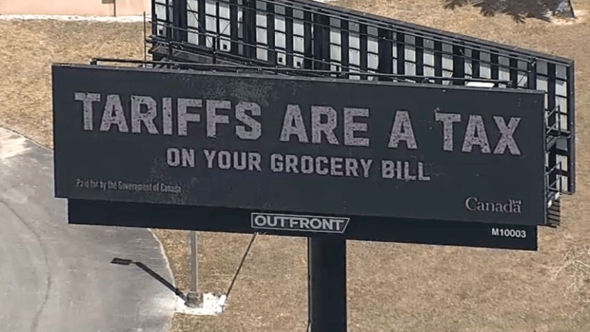New billboards paid for by the Canadian Federal Government are popping up around the state–including in South Florida–with warning messages regarding U.S. tariffs.