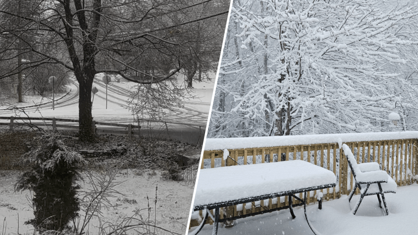 Snow in Hudson and Rutland, Massachusetts, on Saturday, April 12, 2025.