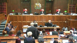 Screen grab taken from PA Video of (left to right) Mr. Justice Goss, Lord Justice Holroyde and Mr. Justice Bryan during the hearing for Peter Sullivan at the Court of Appeal, London on May 13, 2025.